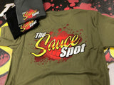 The Sauce Spot Classic Logo:  ARMY GREEN T-Shirt